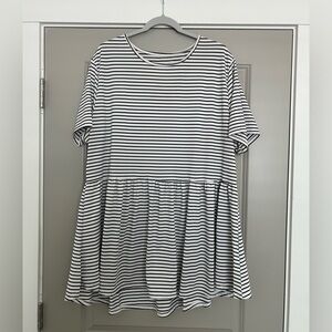 Black & White Striped Peplum Top